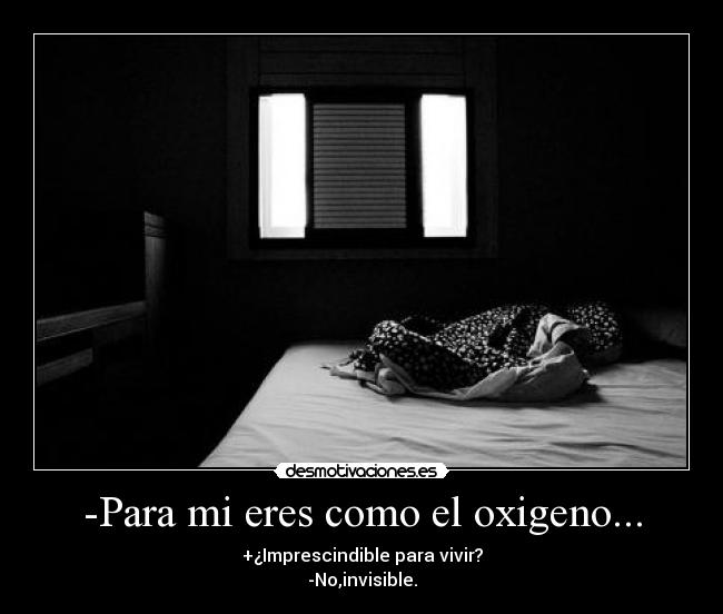 -Para mi eres como el oxigeno... - +¿Imprescindible para vivir?
-No,invisible.