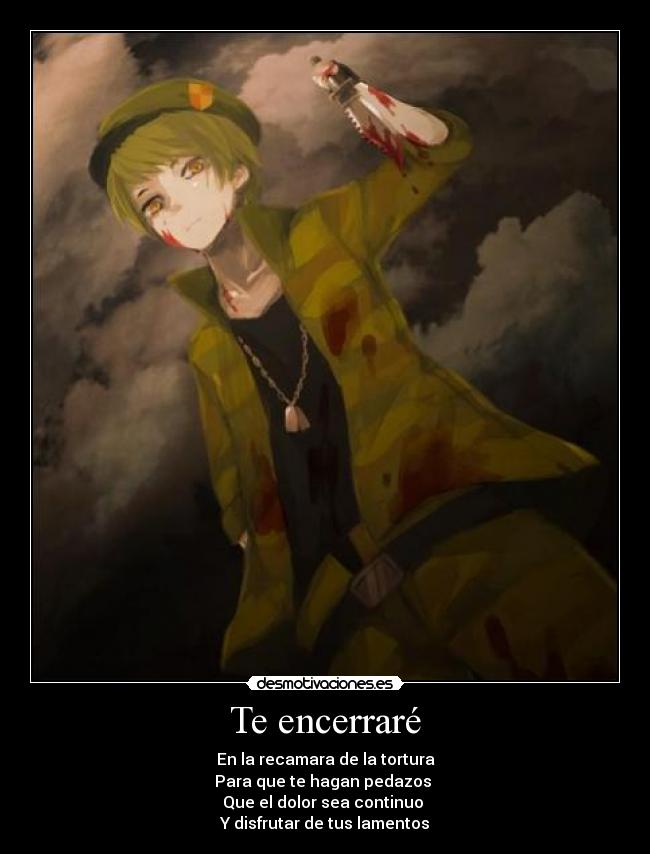 carteles flippy anime happy tree friends encerrare tortura dolor sea continuo disfrutare tus lamentos desmotivaciones