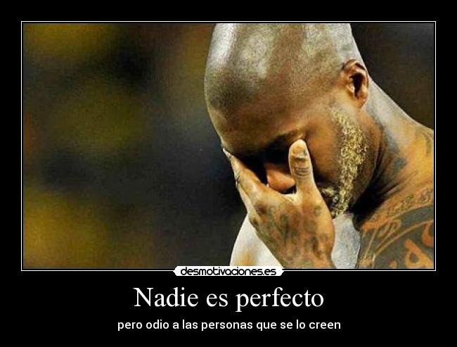Nadie es perfecto - pero odio a las personas que se lo creen