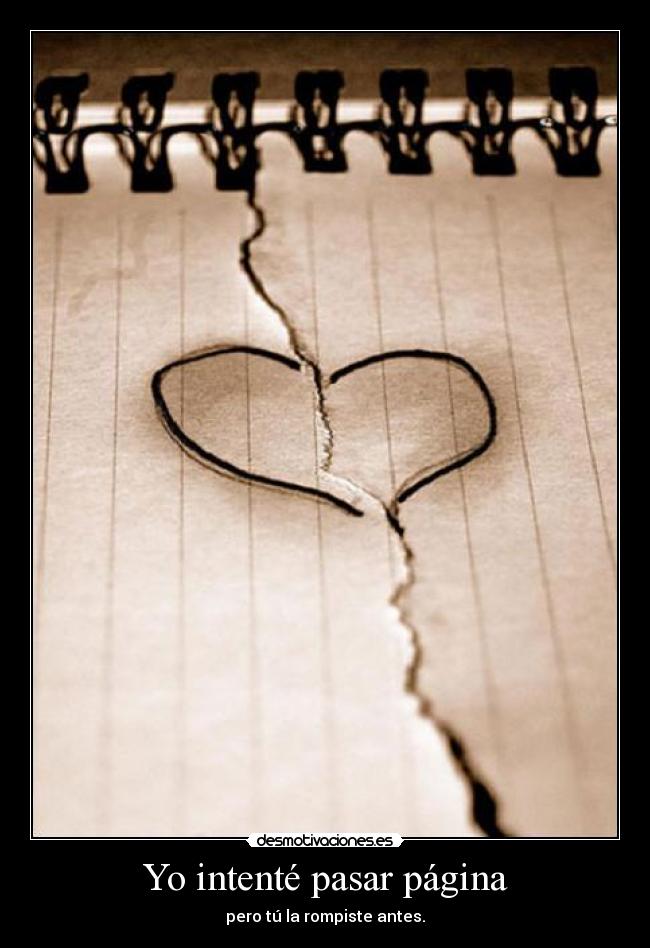 Yo intenté pasar página -
