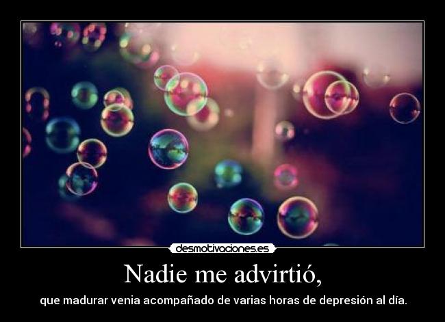 Nadie me advirtió, -