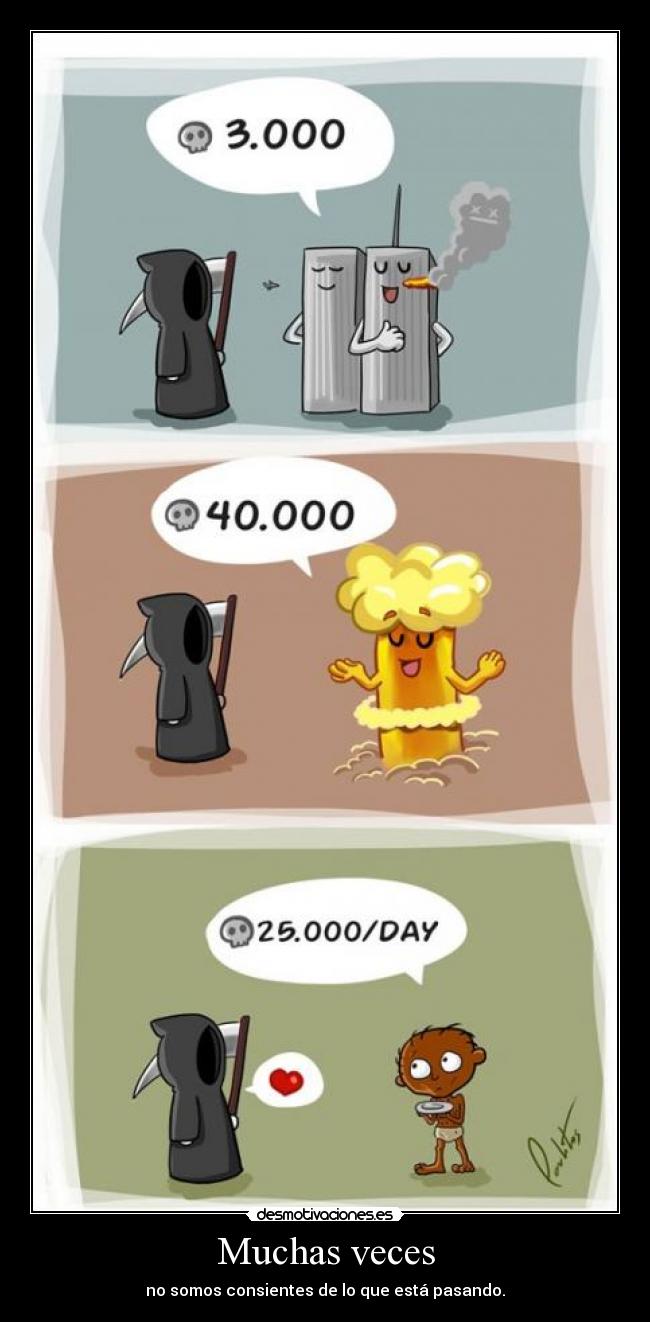 Muchas veces - no somos consientes de lo que está pasando.