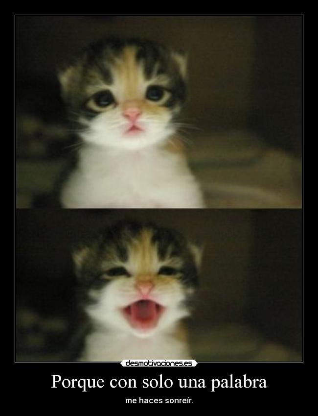 Porque con solo una palabra - me haces sonreír.