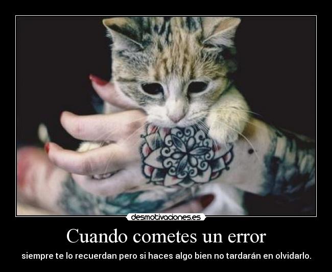 carteles siempre echas cara mismo error cague dia recordandolo solo consigues sufrir desmotivaciones