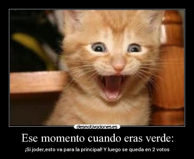Ese momento cuando eras verde: - ¡Si joder,esto va para la principal! Y luego se queda en 2 votos
