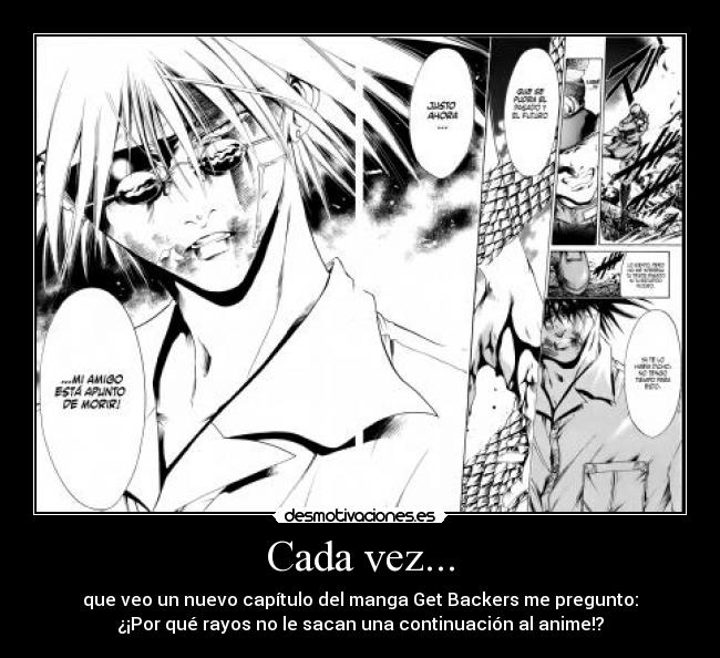 carteles manga getbackers ban midou dibujo japones personaje batalla combate desmotivaciones