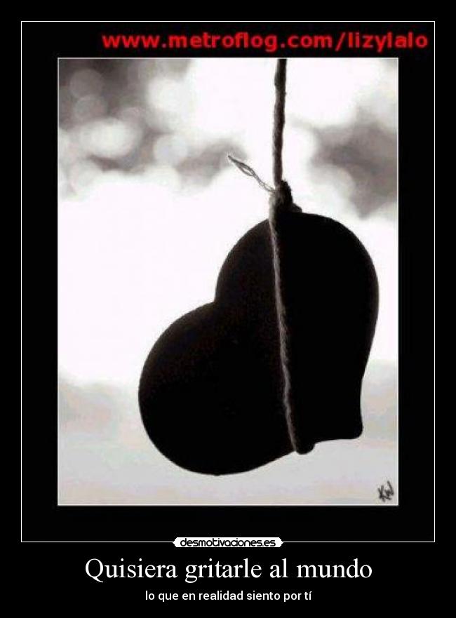 Quisiera gritarle al mundo - lo que en realidad siento por tí