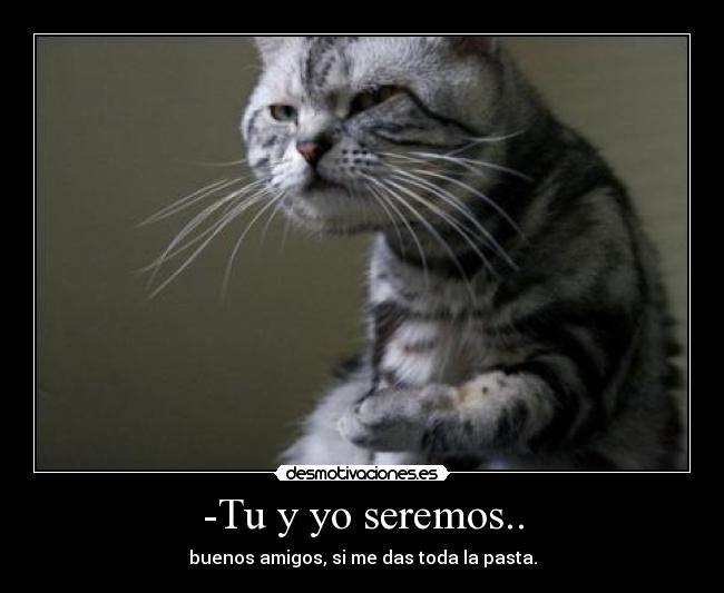 -Tu y yo seremos.. - buenos amigos, si me das toda la pasta.