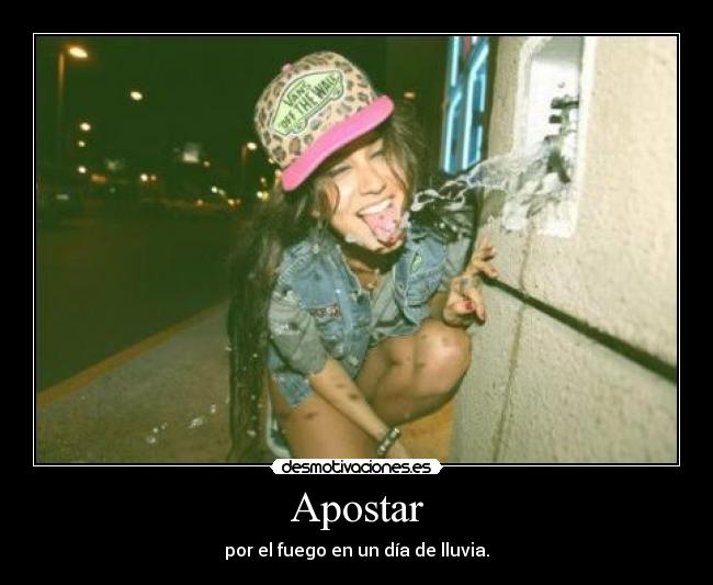 Apostar - por el fuego en un día de lluvia.