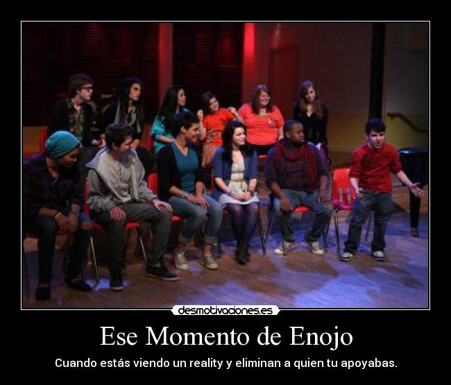 carteles glee project reality show eliminicion apoyo enojo momento ese viendo television desmotivaciones