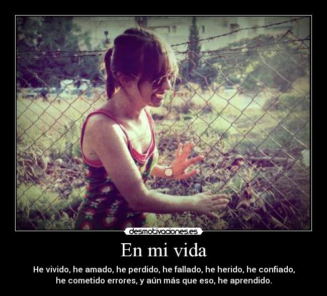 carteles vida vida amado perdido fallado herido confiado errores aprendido desmotivaciones