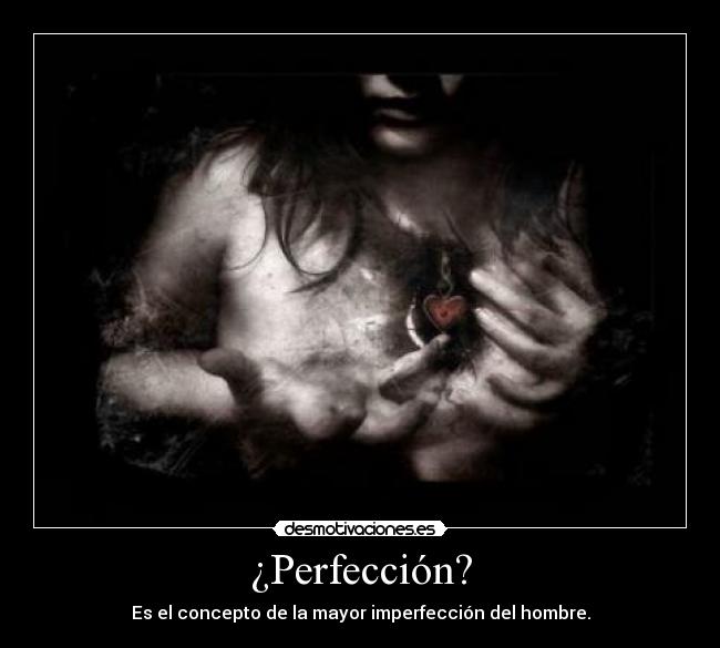 ¿Perfección? - Es el concepto de la mayor imperfección del hombre.
