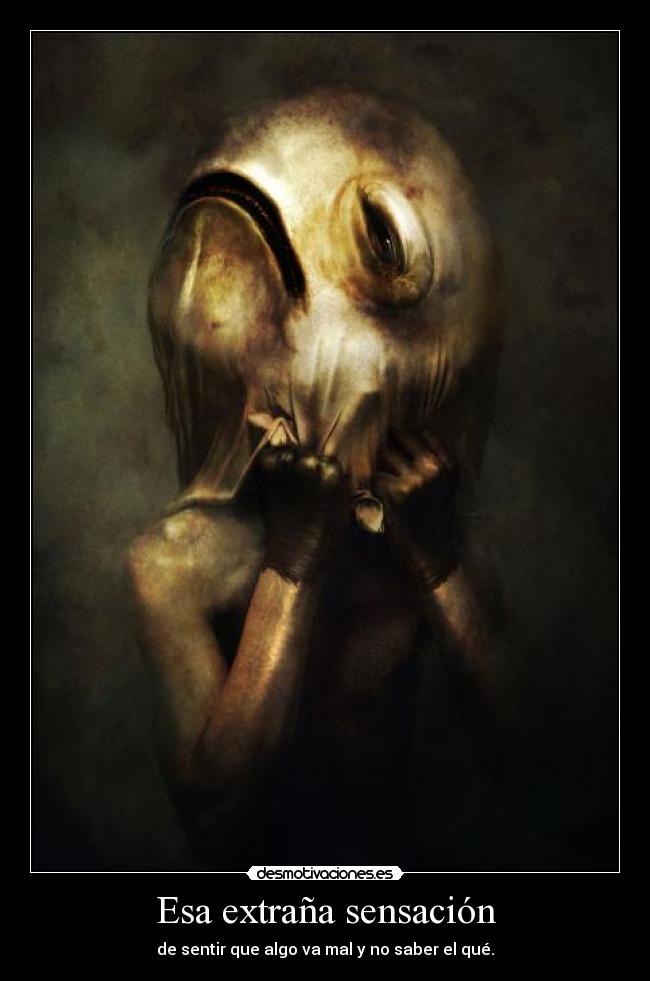 Esa extraña sensación - de sentir que algo va mal y no saber el qué.