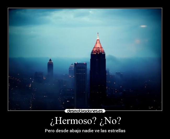 ¿Hermoso? ¿No? - Pero desde abajo nadie ve las estrellas