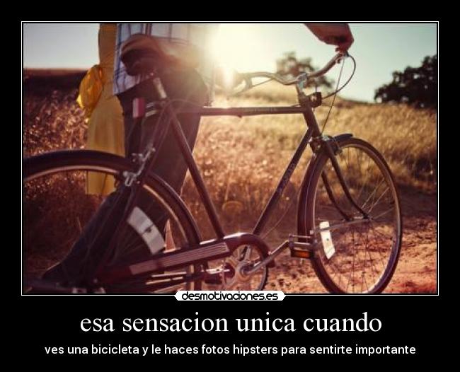 esa sensacion unica cuando - ves una bicicleta y le haces fotos hipsters para sentirte importante