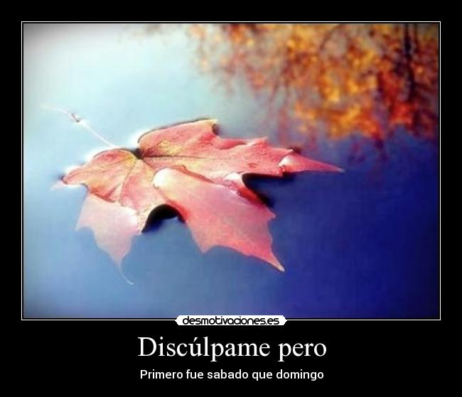 Discúlpame pero - Primero fue sabado que domingo