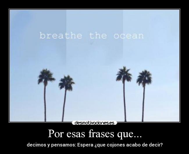 Por esas frases que... - decimos y pensamos: Espera ¿que cojones acabo de decir?
