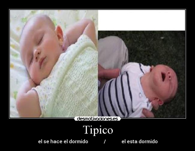 Tipico - el se hace el dormido             /             el esta dormido