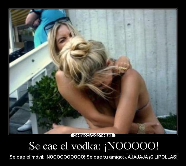 Se cae el vodka: ¡NOOOOO! - Se cae el móvil: ¡NOOOOOOOOOO! Se cae tu amigo: JAJAJAJA ¡GILIPOLLAS!