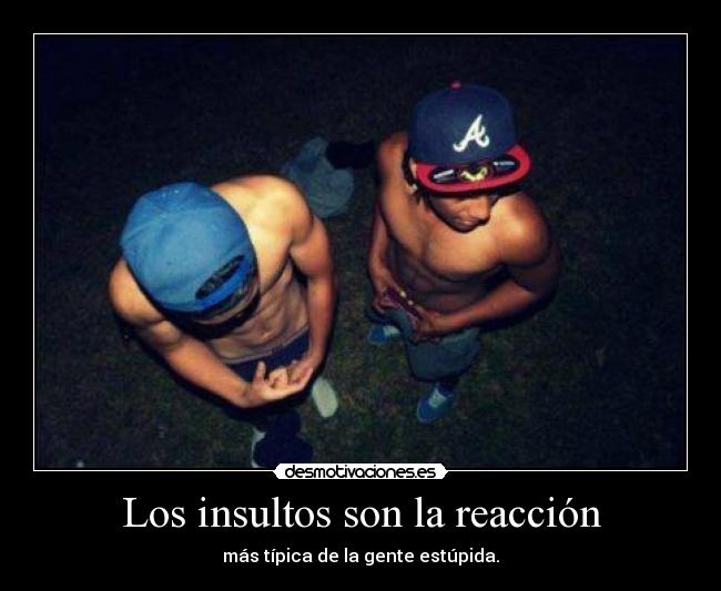 Los insultos son la reacción - más típica de la gente estúpida.