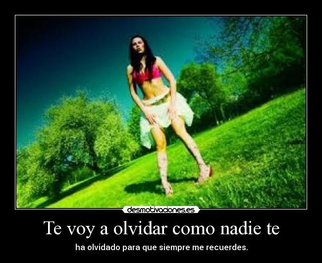 Te voy a olvidar como nadie te - ha olvidado para que siempre me recuerdes.