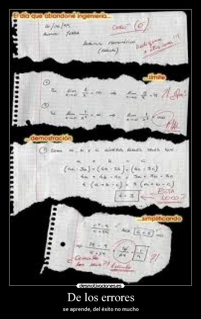 De los errores - se aprende, del éxito no mucho