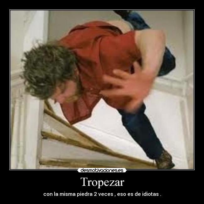 Tropezar - con la misma piedra 2 veces , eso es de idiotas .