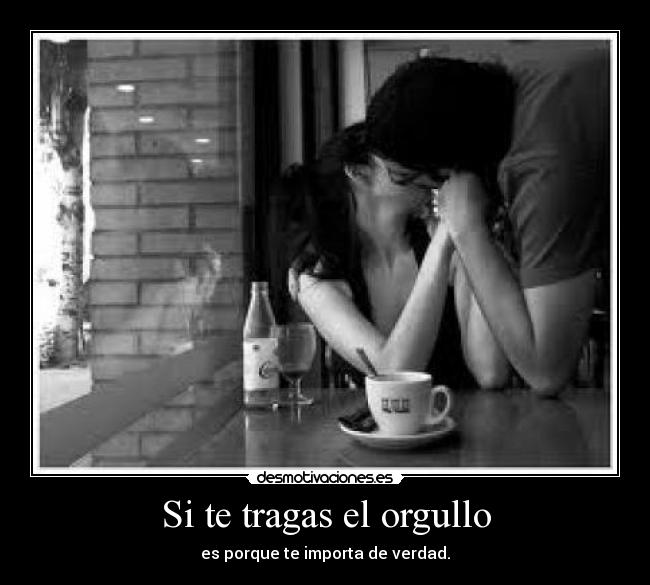 Si te tragas el orgullo - es porque te importa de verdad.