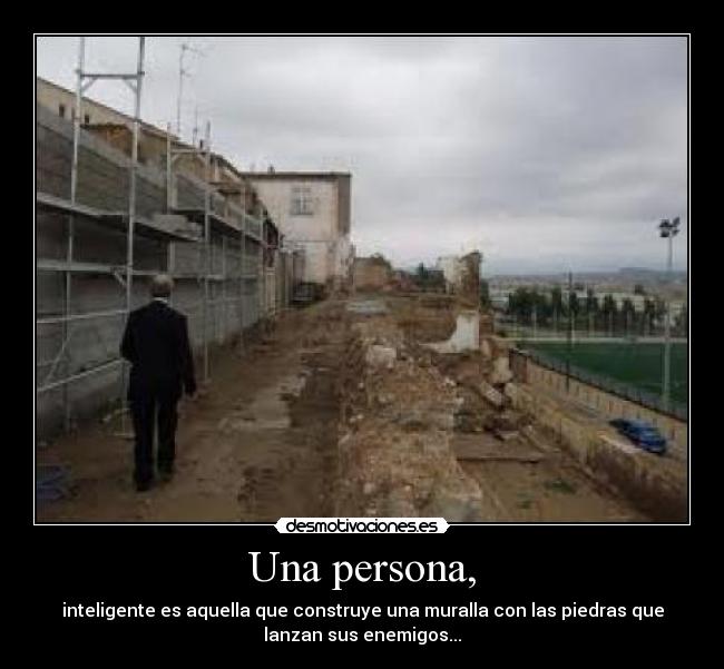 Una persona, - inteligente es aquella que construye una muralla con las piedras que
lanzan sus enemigos...