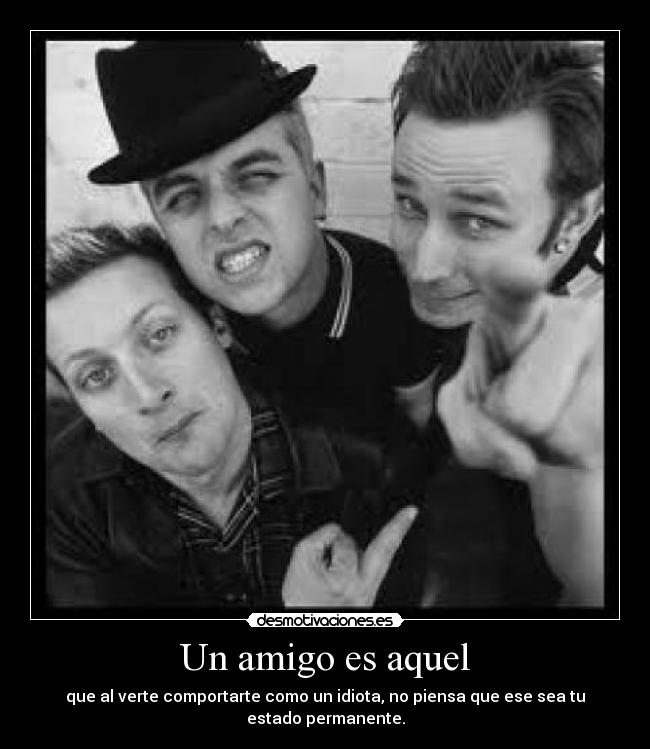 Un amigo es aquel - que al verte comportarte como un idiota, no piensa que ese sea tu estado permanente.