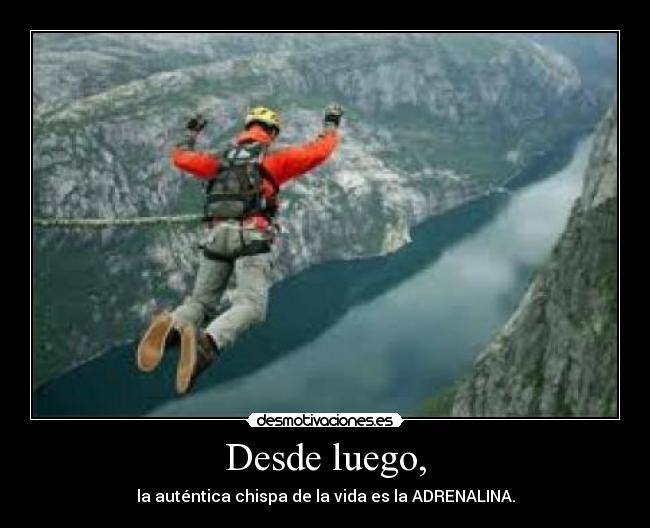 Desde luego, - la auténtica chispa de la vida es la ADRENALINA.