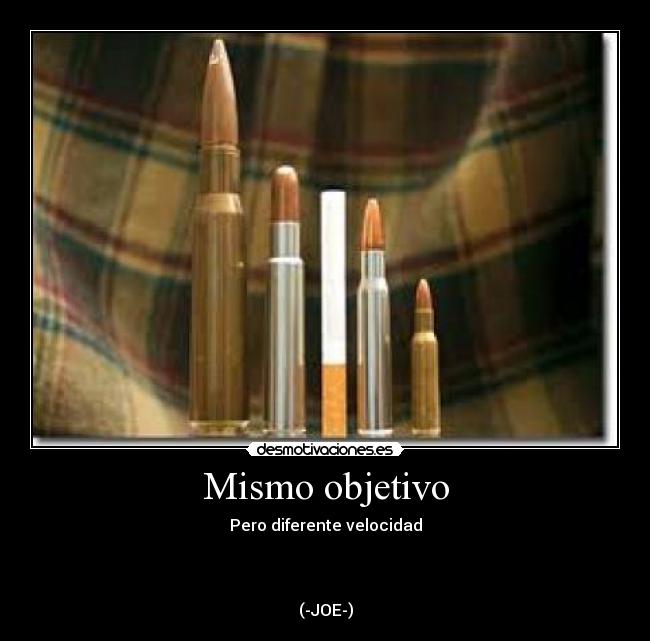 Mismo objetivo - Pero diferente velocidad



(-JOE-)