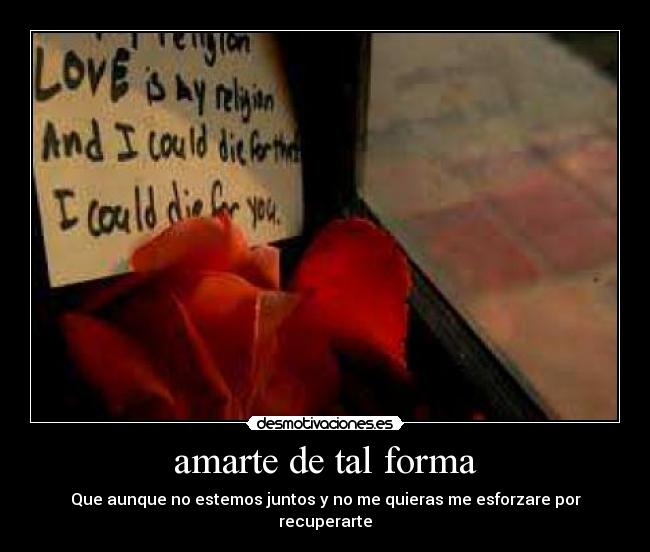 amarte de tal forma - Que aunque no estemos juntos y no me quieras me esforzare por recuperarte