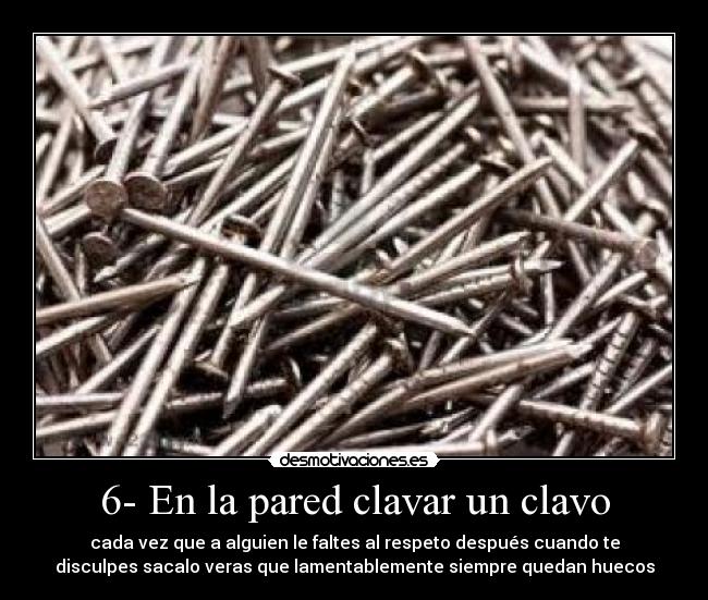 6- En la pared clavar un clavo -
