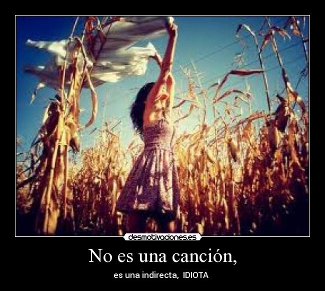 No es una canción, - es una indirecta, IDIOTA ♥