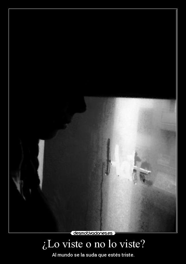 ¿Lo viste o no lo viste? - Al mundo se la suda que estés triste.
