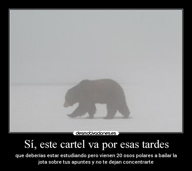 Sí, este cartel va por esas tardes -