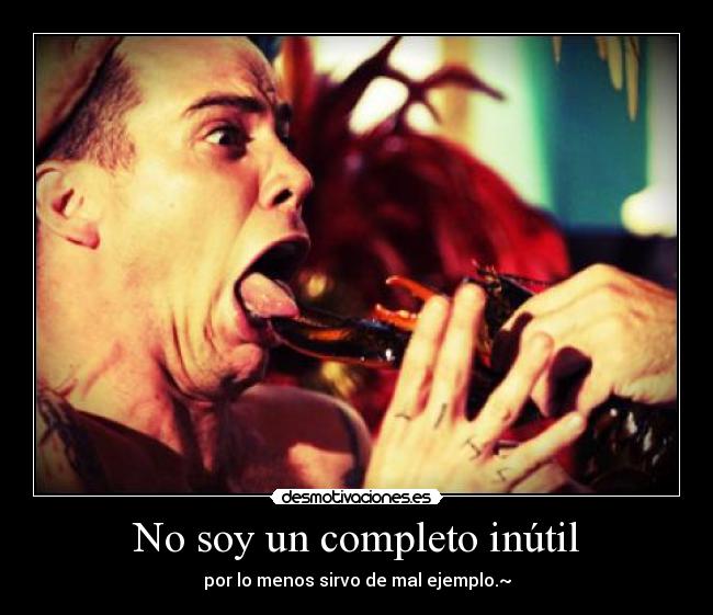 No soy un completo inútil - por lo menos sirvo de mal ejemplo.~