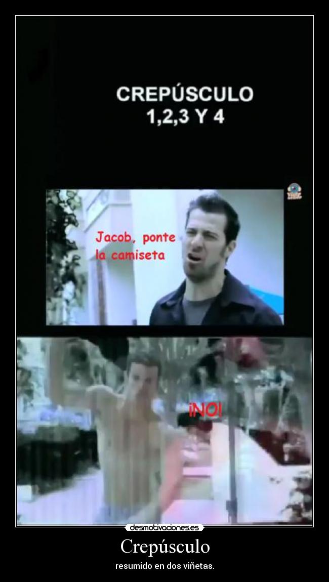 Crepúsculo - resumido en dos viñetas.