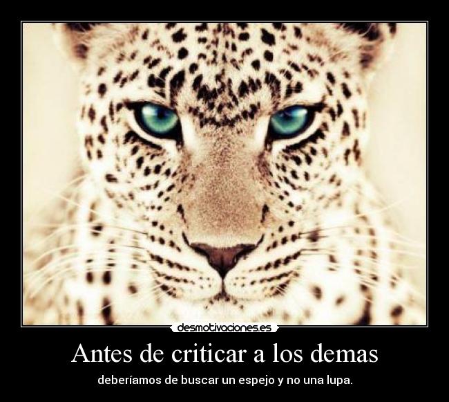 Antes de criticar a los demas -