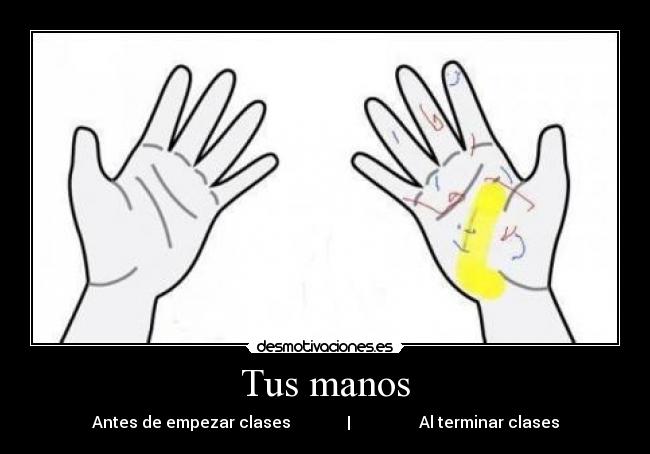 Tus manos - Antes de empezar clases | Al terminar clases