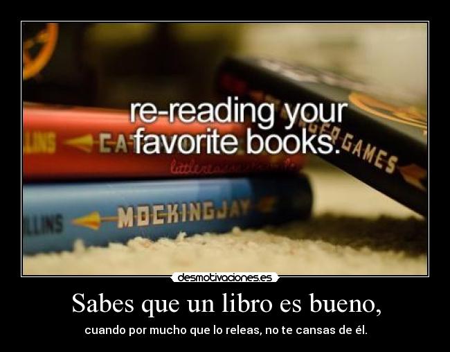 Sabes que un libro es bueno, - cuando por mucho que lo releas, no te cansas de él.