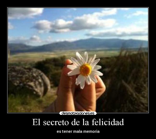 El secreto de la felicidad - es tener mala memoria
