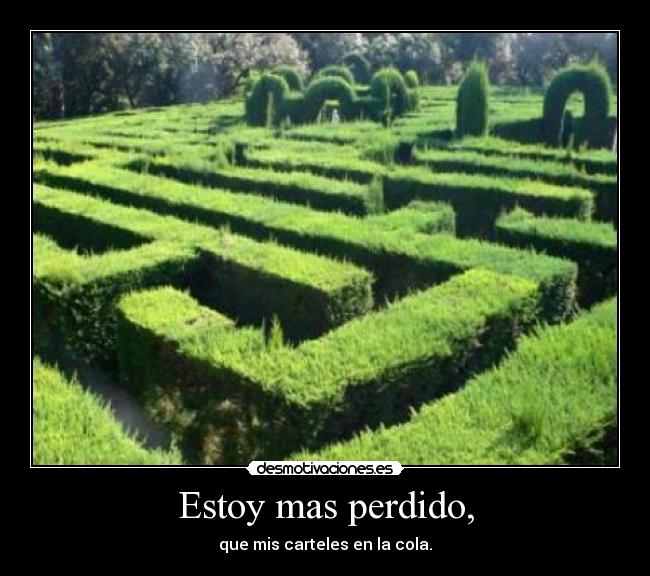 Estoy mas perdido, - que mis carteles en la cola.