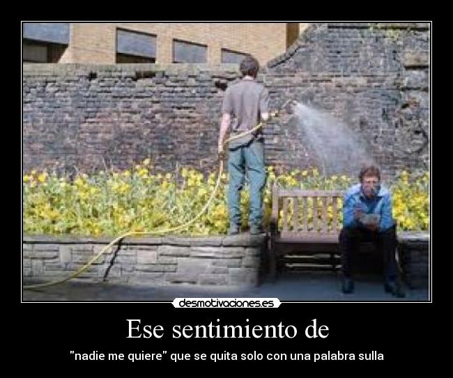 Ese sentimiento de - nadie me quiere que se quita solo con una palabra sulla