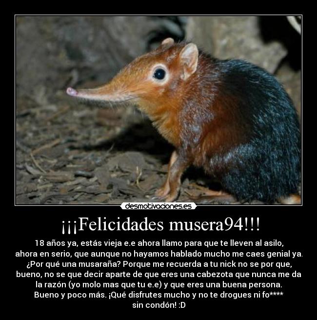 ¡¡¡Felicidades musera94!!! -