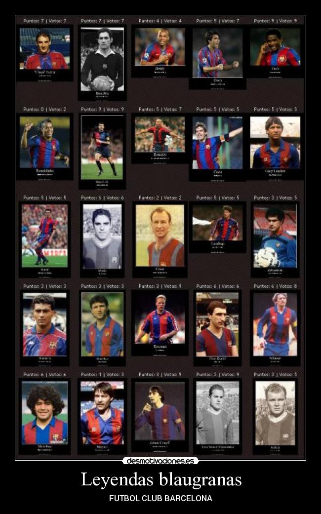 Leyendas blaugranas - FUTBOL CLUB BARCELONA