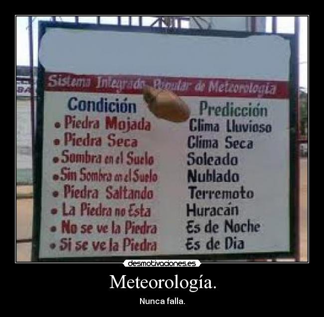 Meteorología. - Nunca falla.