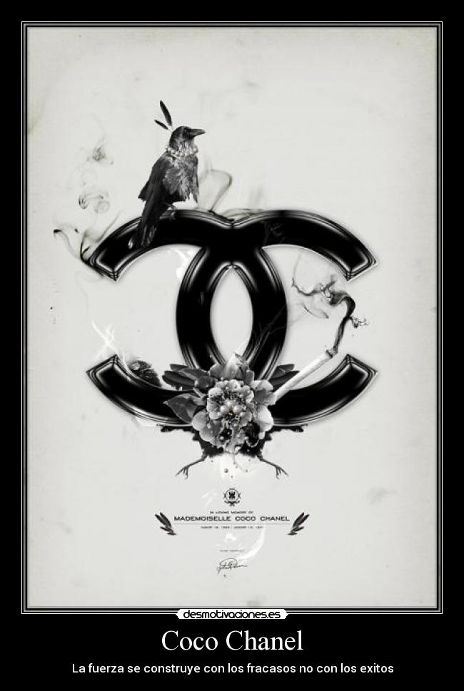 carteles coco chanel fuerza construye con los fracasos con los exitos desmotivaciones