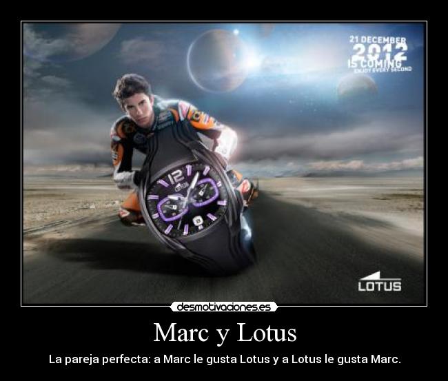 Marc y Lotus - La pareja perfecta: a Marc le gusta Lotus y a Lotus le gusta Marc.